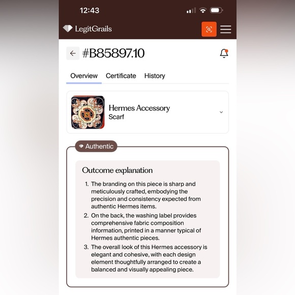 Hermes 100% Silk Scarf - EUC with COA - Picture 5 of 13